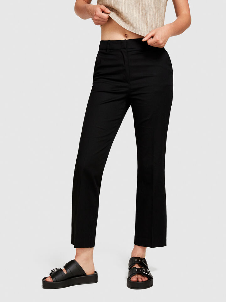High-waisted trousers - women's high-waisted trousers - Black | Sisley image number 4